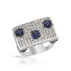 Natural 2.35 CTW Sapphire & Diamond Ring 14K White Gold - REF-131Y4N