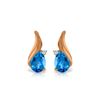Image 1 : Genuine 5.06 ctw Blue Topaz & Diamond Earrings 14KT Rose Gold - REF-54M2T