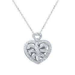 Natural 0.30 CTW Diamond & Pendant 18K White Gold - REF-96M3F