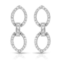 Natural 0.49 CTW Diamond Earrings 18K White Gold - REF-83X7T