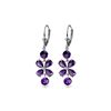 Image 1 : Genuine 5.32 ctw Amethyst Earrings 14KT White Gold - REF-50K3V