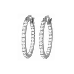Genuine 0.75 ctw Diamond Anniversary Earrings 14KT White Gold - REF-137X2M