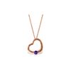 Image 1 : Genuine 0.25 ctw Amethyst Necklace 14KT Rose Gold - REF-29H2X
