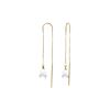 Genuine 4.5 ctw White Topaz Earrings 14KT Yellow Gold - REF-20W4Y
