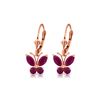 Image 1 : Genuine 1.24 ctw Ruby Earrings 14KT Rose Gold - REF-41Y6F