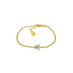 Genuine 0.60 ctw Aquamarine Bracelet 14KT Yellow Gold - REF-42R7P