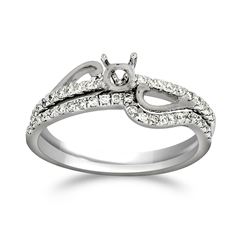 Natural 0.27 CTW Diamond Ring 14K White Gold - REF-48R6K