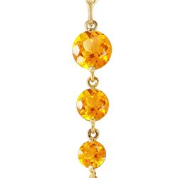 Genuine 3.9 ctw Citrine Necklace 14KT Yellow Gold - REF-23F5Z