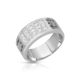 Natural 0.73 CTW Princess Diamond Ring 14K White Gold - REF-175H5W