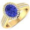 Image 1 : Natural 2.02 CTW Tanzanite & Diamond Ring 14K Yellow Gold - REF-75R9F