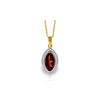 Image 1 : Genuine 2.15 ctw Garnet & Diamond Necklace 14KT Yellow Gold - REF-62A3K