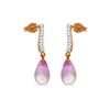 Image 1 : Genuine 4.78 ctw Pink Topaz & Diamond Earrings 14KT Rose Gold - REF-46N2R