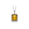 Image 1 : Genuine 5.4 ctw Citrine & Diamond Necklace 14KT White Gold - REF-70R5P