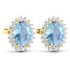 Image 3 : Natural 2.36 CTW Aquamarine & Diamond Earrings 14K Yellow Gold - REF-43K3W