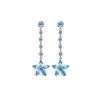 Image 1 : Genuine 4.8 ctw Blue Topaz Earrings 14KT Rose Gold - REF-56Z8N
