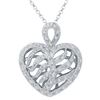 Image 1 : Natural 0.38 CTW Diamond Necklace 14K White Gold - REF-49K5R