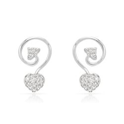 Natural 0.45 CTW Diamond Earrings 14K White Gold - REF-54W9H