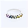 Image 1 : Natural 1.29 CTW Multi-Sapphire Band Ring W=3MM 14K Gold - REF-37N8Y