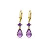 Image 1 : Genuine 11 ctw Amethyst Earrings 14KT Yellow Gold - REF-39Y3F