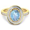 Image 3 : Natural 1.62 CTW Aquamarine & Diamond Ring 14K Yellow Gold - REF-59N8R