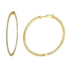 Natural 1.19 CTW Diamond Earrings 14K Yellow Gold - REF-124N2Y