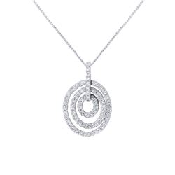Natural 0.50 CTW Diamond Necklace 14K White Gold - REF-61F2M