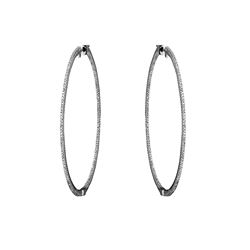 Natural 0.98 CTW Diamond Earrings 14K White Gold - REF-114W3H