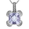 Image 1 : Natural 3.83 CTW Amethyst & Diamond Necklace 14K Gold - REF-45F9M