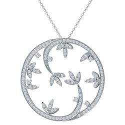 Natural 1.09 CTW Diamond Necklace 14K White Gold - REF-133T2X