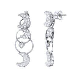 Natural 0.89 CTW Diamond Earrings 18K White Gold - REF-153T2X