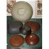 Image 1 : GROUP OF 6 TURNED WOODEN BOWLS in old p