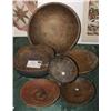 Image 2 : GROUP OF 6 TURNED WOODEN BOWLS in old p