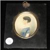 Image 1 : FOLK ART MINIATURE PORTRAIT OF GIRL IN 