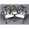 Image 1 : SET OF 8 CHIPPENDALE STYLE MAHOGANY DIN