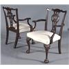 Image 2 : SET OF 8 CHIPPENDALE STYLE MAHOGANY DIN