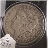 Image 1 : MORGAN SILVER DOLLAR, 1893-CC, graded b