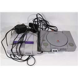 2 VINTAGE GAMING SYSTEMS - SUPER NINTENDO & PS1