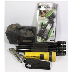 SMALL FLAT OF ASSORTED FLASHLIGHTS