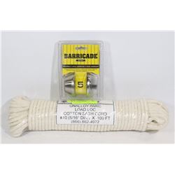 NEW DEADBOLT AND ROPE