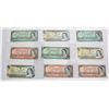 Image 1 : LOT OF 9 OLD CANADA $1 & $2 BANK NOTES