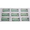 Image 1 : 1967 LOT OF 9 OLD CANADA $1 BANK NOTES