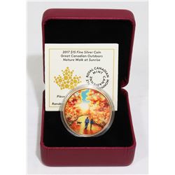 2017 SILVER CANADA $15 SUNRISE  COIN