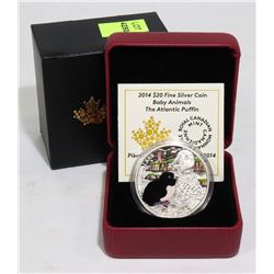 2014 SILVER $20 ATLANTIC PUFFIN  COIN