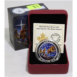 2015 SILVER CANADA $20 STAR CHARTS COIN