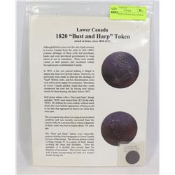 1820 LOWER CANADA HALF PENNY TOKEN