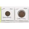 1920 CANADIAN LARGE PENNY & SMALL PENNY- SET OF 2