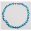 Image 1 : #3-SKY BLUE SEA SHELL PEARL NECKLACE 10mm/15"