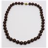 Image 1 : #40- BROWN SEA SHELL PEARL NECKLACE 10mm/15"
