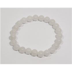 #180-NATURAL SELENITE BEAD BRACELET 8mm/7.5"