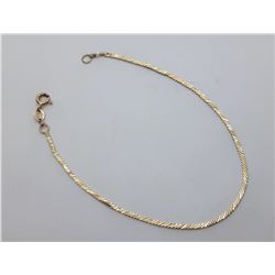 11)  STAMPED 10K GOLD FLAT HERRINGBONE